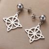 LIKGREAT Stainless Steel Witches Knot Stud Earrings for Women Irish Lucky Celtics Knot Amulet Earring Jewelry Gifts Wholesale