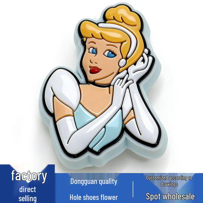 PVC Cinderella Princess Flower Cartoon Charms for Crocs - Shoe Decorations/Buckles