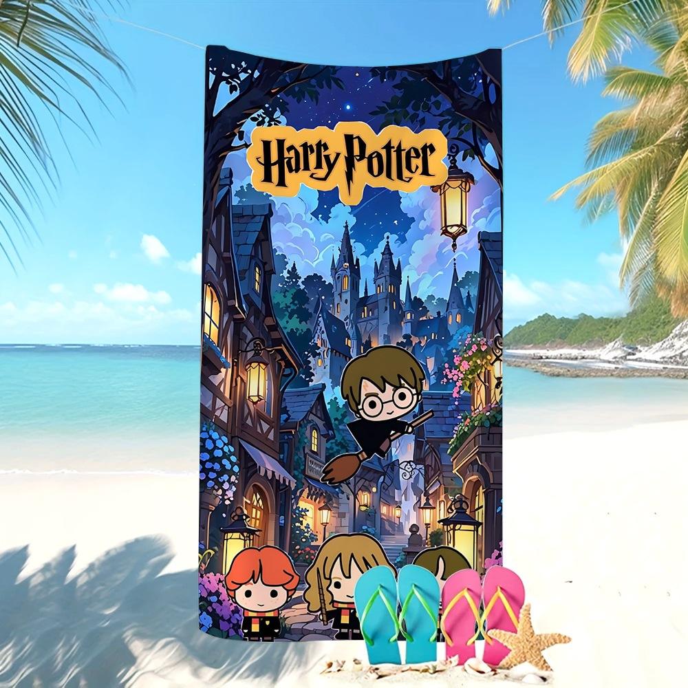 Fantasy Magic Character Pattern Microfiber Large Towel For Children Beach Swimming Shower