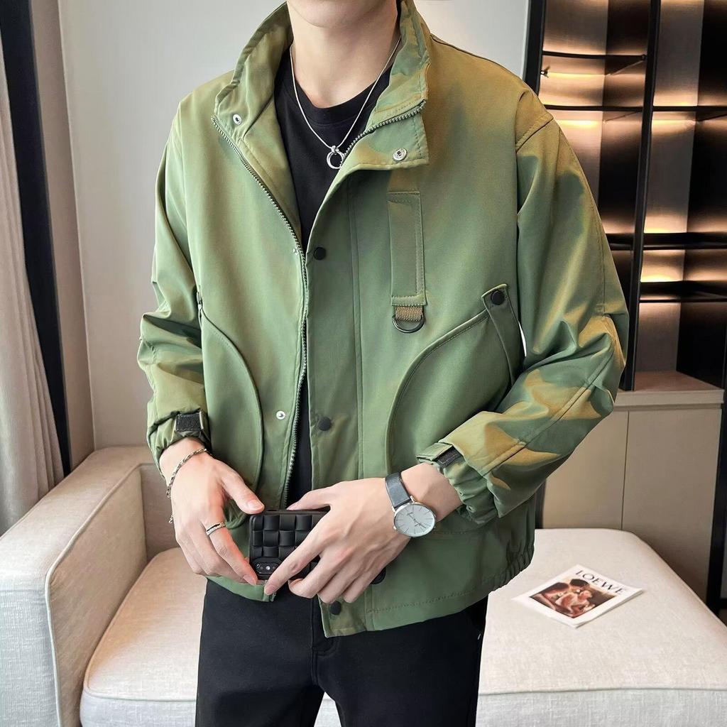 2025 Men's Trendy Hipster Jacket: Spring/Autumn High Street Style, Hong Kong & Japanese Harajuku Influence, Loose Fit, Korean Version.