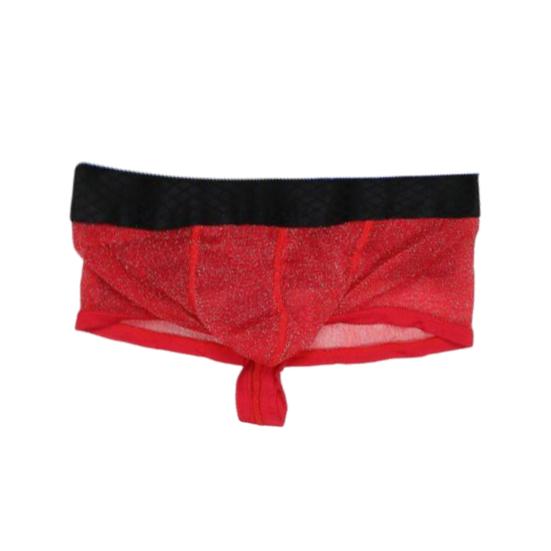 Men Boxer Underwear Low-rise Perspective Thin Shorts Panties Patchwork Color U-convex Wide Waistband Underwear