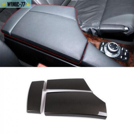 ABS Carbon Center Console Armrest Box Panel Trim For BMW 5 Series E60E61 2004-10