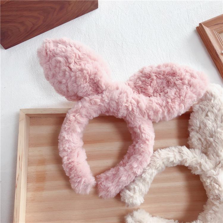 Autumn And Winter Big Bow Headband Ins Korean Style Three-Dimensional Rabbit Ears Face Wash Headband Hair Decoration Plush Headband Female