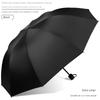 Large Thickened Windproof Reinforced Umbrella for Heavy Rain with Logo, Foldable Dual-Use Black Coating for Sun Protection and Uv Protection