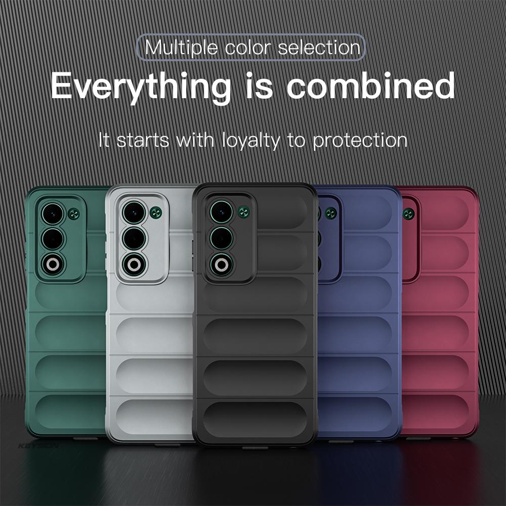 KEYSION Shockproof Matte Phone Case for OPPO A5 4G 5G Anti-skid Soft Silicone Phone Back Cover for OPPO A5 5G