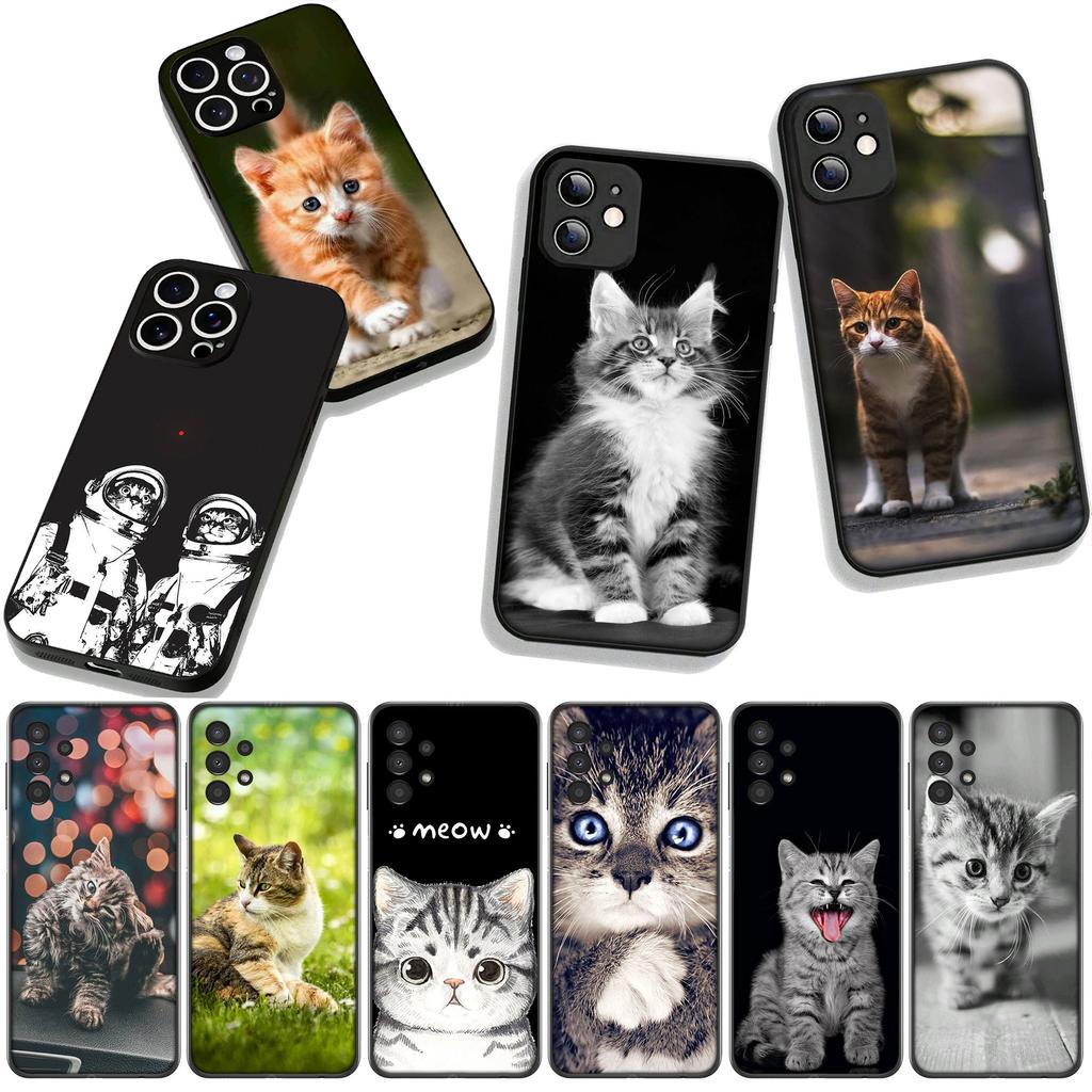 Cover for Apple iPhone 16 15 14 Plus 13 12 Mini 17 Pro Max + ProMax 16E Air 16+ 15+ Coque Phone Case Kitten Cat