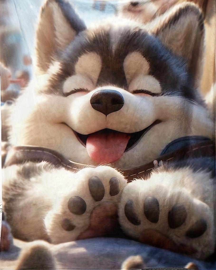 

Adorable Husky Puppy Blanket - Soft, Cozy, Stylish Decor for Ultimate Home Comfort and Ideal Gift for Dog Lovers 30x40in