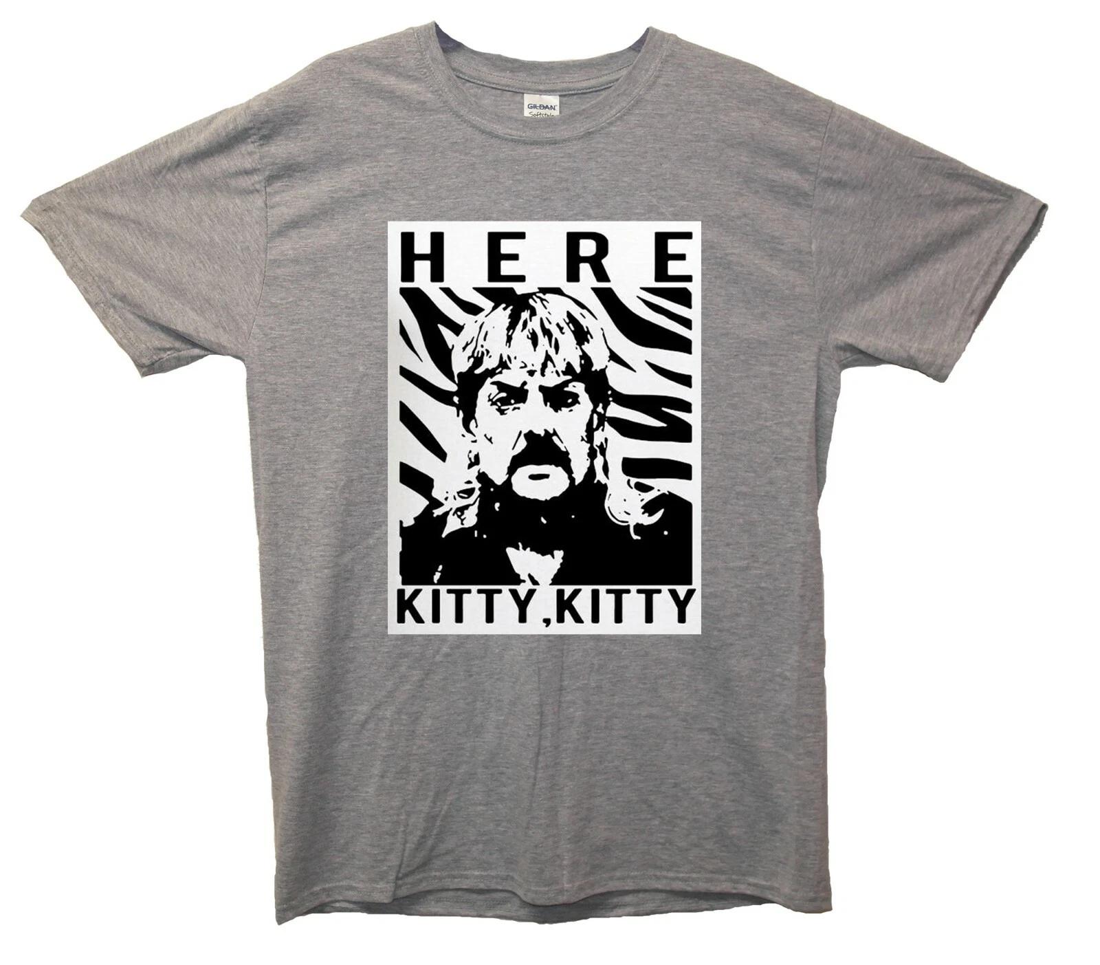 Joe Exotic Here Kitty Kitty Printed T-Shirt (Tiger King Inspired) 4XL