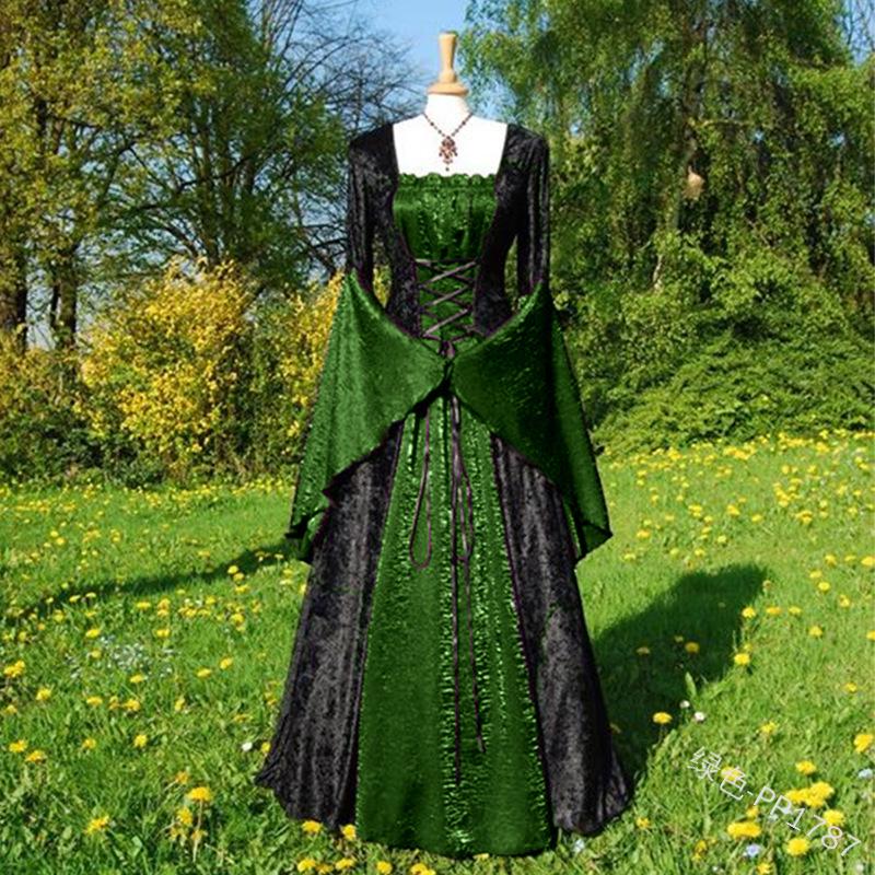 Medieval European Court Style Retro Party Dress for Women - Long Dress