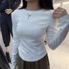 Bottom Shirt Women's Autumn and Winter New High-end Polished Round Neck Slim-fitting Long-sleeved T-shirt Top