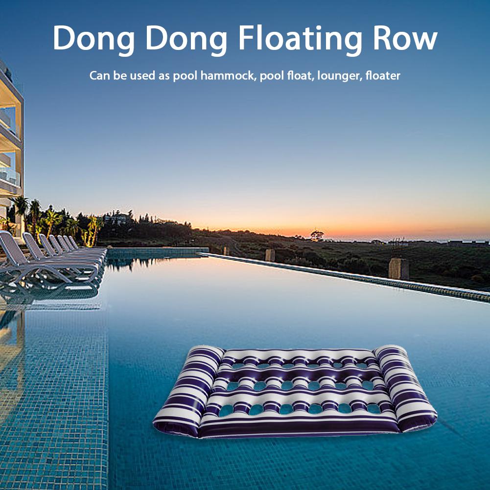 Oppblåsbar vann soveseng PVC flytende solseng Luftmadrass Sammenleggbar svømmebasseng Luftmadrass Utendørs svømmeleker