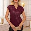 Women's Summer New Fashion Shiny Sequins V-Neck Short Sleeve Party Top Blouse for Women