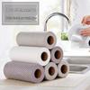 Washable Striped Non-Woven Disposable Dishcloth Roll for Kitchen Cleaning