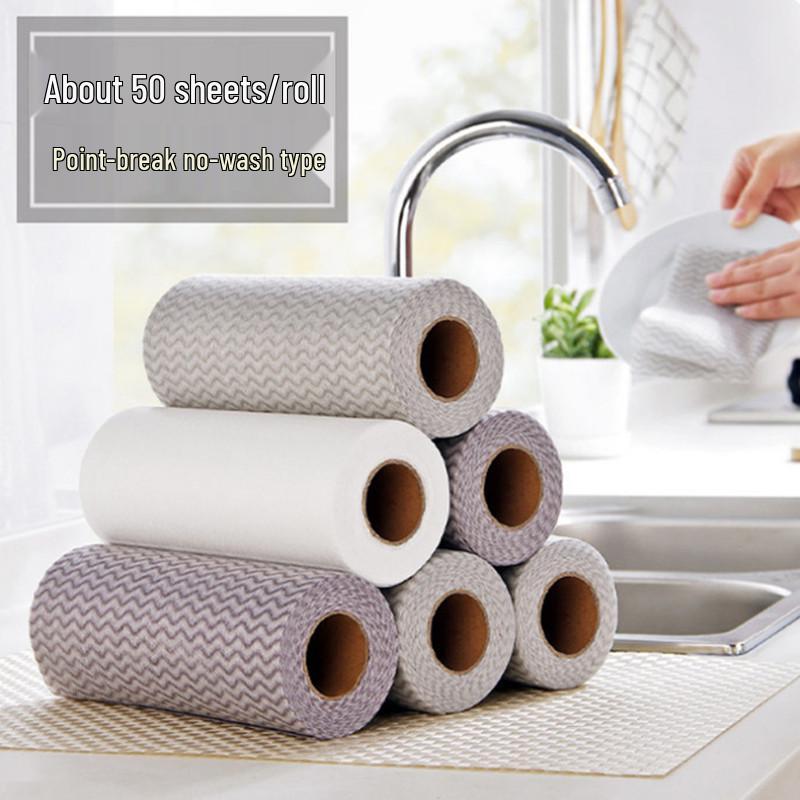 Waschbare gestreifte Vlies-Einweg-Geschirrtuchrolle zur Küchenreinigung