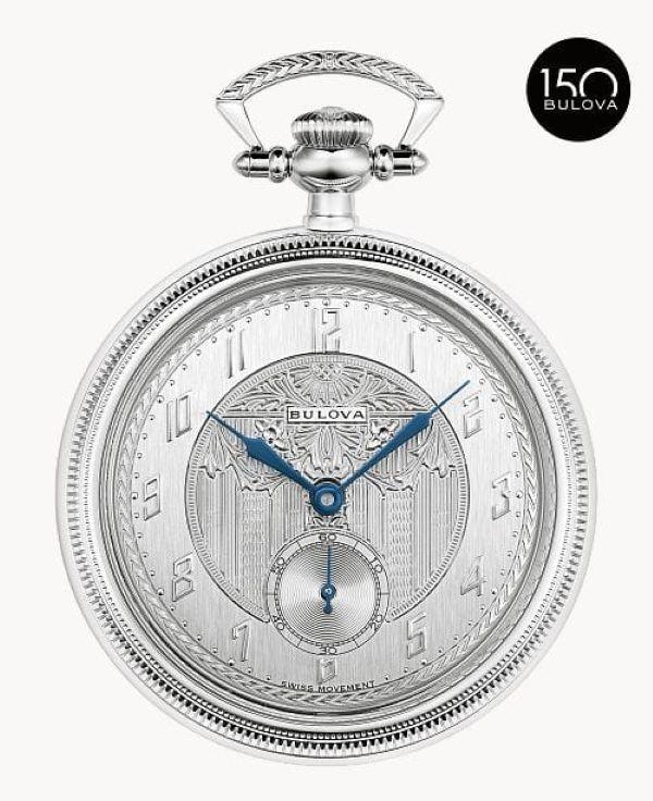 

Карманные часы Bulova Archive Series Automatic Art Deco 150-летняя юбилейная лимитированная серия 96A325 серебряный