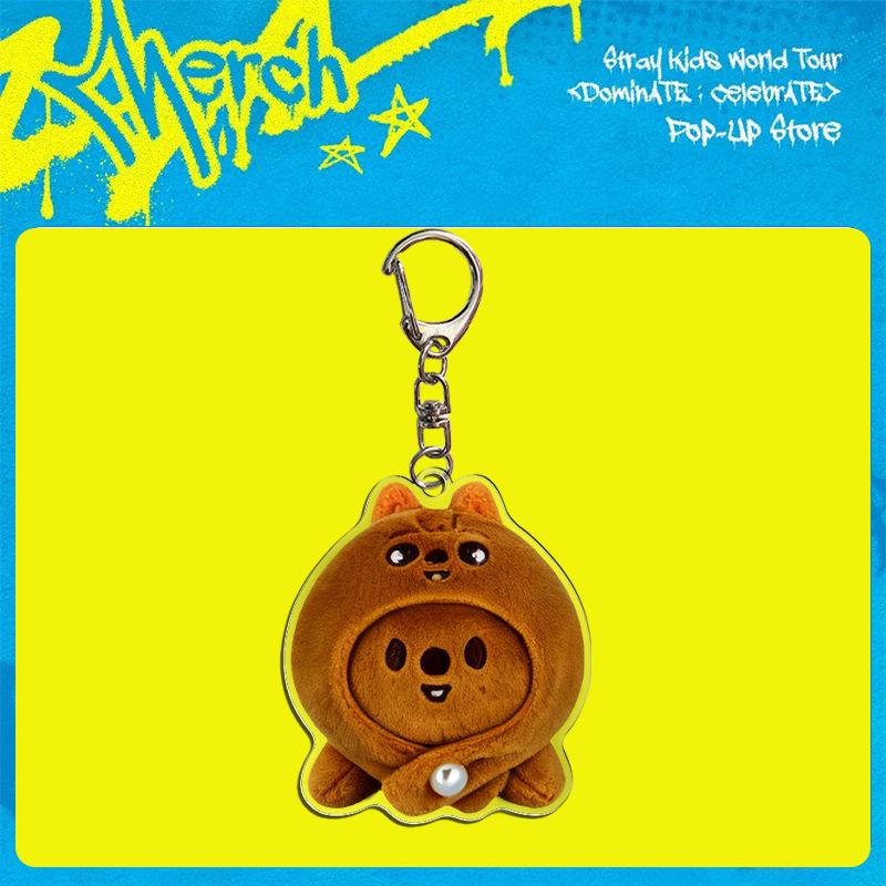 Stray Kids World Tour dominATE Celebrate SKZOO Acrylic Keychain Plush Pendant Bag Charm Kpop Merch Gift for STAY