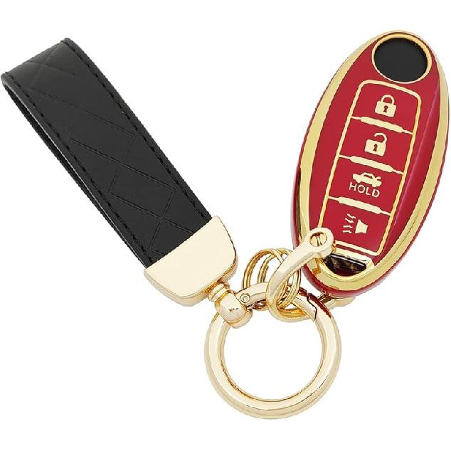 TPU Protective Key Fob Cover Case Compatible With Nissan 2007-2012 Altima 2009-2014 Maxima Murano For Infiniti FX35 FX37 FX50 G25 G35 G37 Q40 Q60