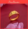 Vietnamese Sand Unique Gold Wealth Symbol Ring For Men With Modern Fit Adjustable
