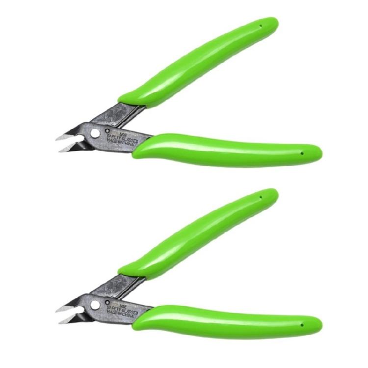 2er-Pack Dünnprofil-Seitenschneider mit texturierten, rutschfesten Griffen Diagonale Zange für feine Arbeiten an elektronischen Bauteilen