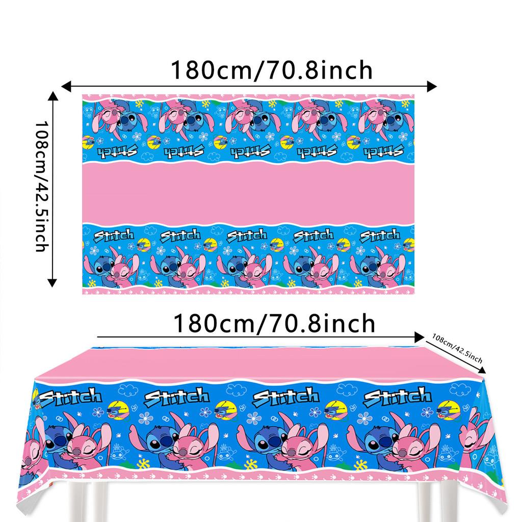 Stitch Party Tablecloth With Waterresistant Material For Kids Decor Birthday