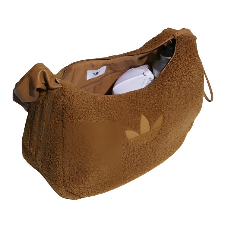 Adidas Originals Trefoil Logo Classic Polyester Shoulder Bag Women Shoulder Bag Brown KT0858