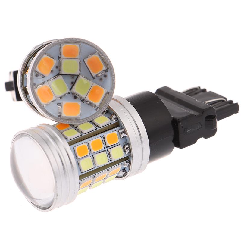 2Pcs 3157 LED Amber White Rear Turn Signal Parking High Power Light Bulbs