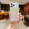 Four Corners Strap Glitter Case For iPhone 17 Pro Max 16 15 11 12 13 14 Plus Air Shockproof Crossbody Lanyard Rope Cord Cover