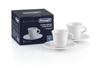 De'Longhi DLSC308 Espresso Dopio Coffee Cups (2 Pieces) - Ceramic, Latte Art, White (De'Longhi Warranty Covered)