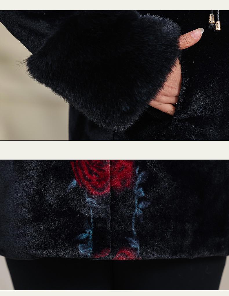 Grandma's Elegant Faux Mink Velvet Jacket 2025: Thickened Winter Wear for Middle-Aged and Elderly Women