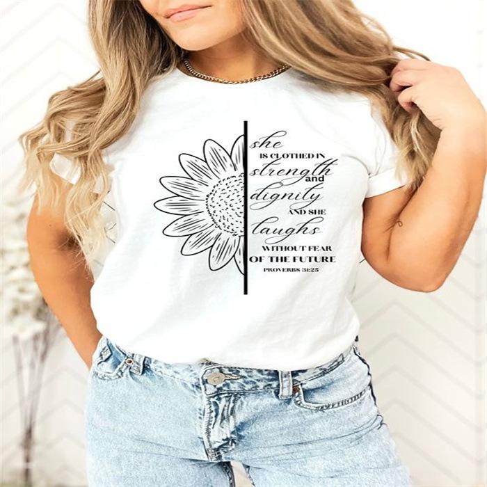 

Short-sleeved T-shirt European and American summer new women s fashion casual home commuting versatile round neck short-sleeved T-shirt 5XL білий
