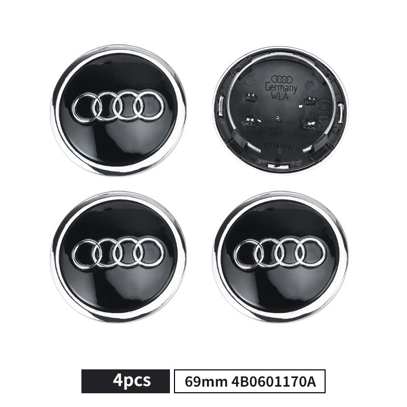 For Audi  A5 60/61/68/69mm Badge Car Wheel Center Hub Cap Covers Auto Rim Cover For Audi A8 A5 A6 C5 C6 C7 A7 A1 A3 A4 B5 B6 B7 Q3 Q5 Q7 TT