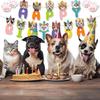 Narozeninový banner s kočičí tématikou - Dekorace Happy Birthday s kočičí tváří a otiskem tlapky, pro chlapce, dívky, děti, dospělé a domácí mazlíčky