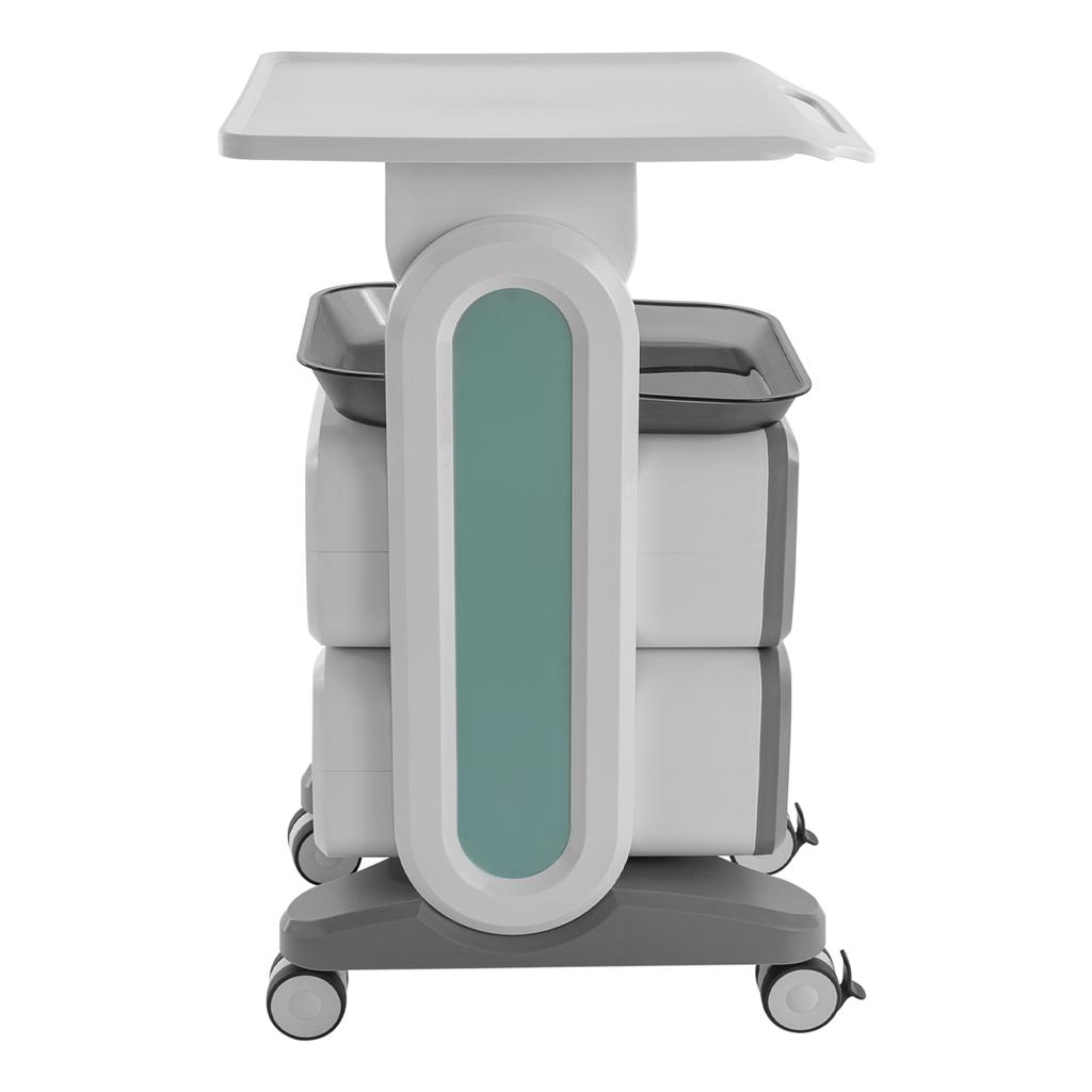 2-Drawer 2-Tray Rolling Salon Cart - Professional Medical Trolley for Dental Office, Spa, Lab & Cavitation Machine Storage
