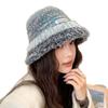 Women's Color Block Knitted Fisherman Hat - Warm, Thick, with Ear Protection & Large Brim, Perfect for Autumn/Winter.