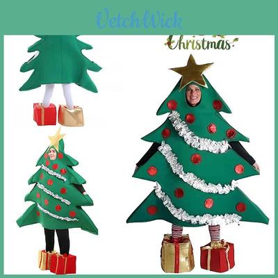 Festive Unisex Christmas Tree Cosplay Costume Funny Clothes Suit Xmas Fancy Dress Party Adults