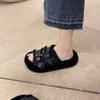 Fashion Thick-soled Women's Plush Warm Cotton Slipper Fall/winter Fashion Square Buckle Decorative Non-slip Casual Slipper Zapatos Mujer