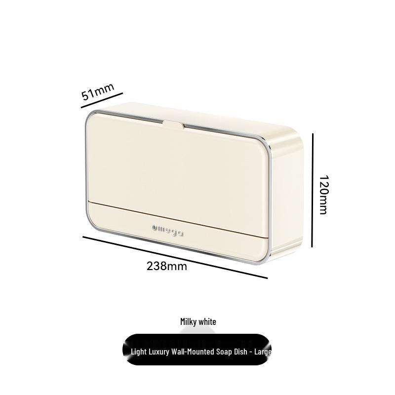 Creative Wall-Mounted Bathroom Soap Holder with Lid and Drainage