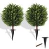 Artificial Boxwood Topiary Ball Outdoor Garden Decor Ground Stake Plant Patio Yard Home Landscaping