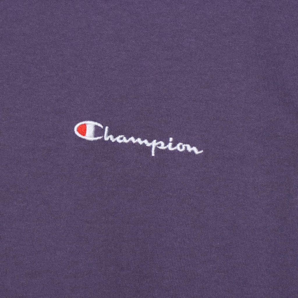 Champion Long Sleeve Crew Neck CottonUSA Script Dull Women's Dress, 100% Cotton, Logo, Purple, CW-W401