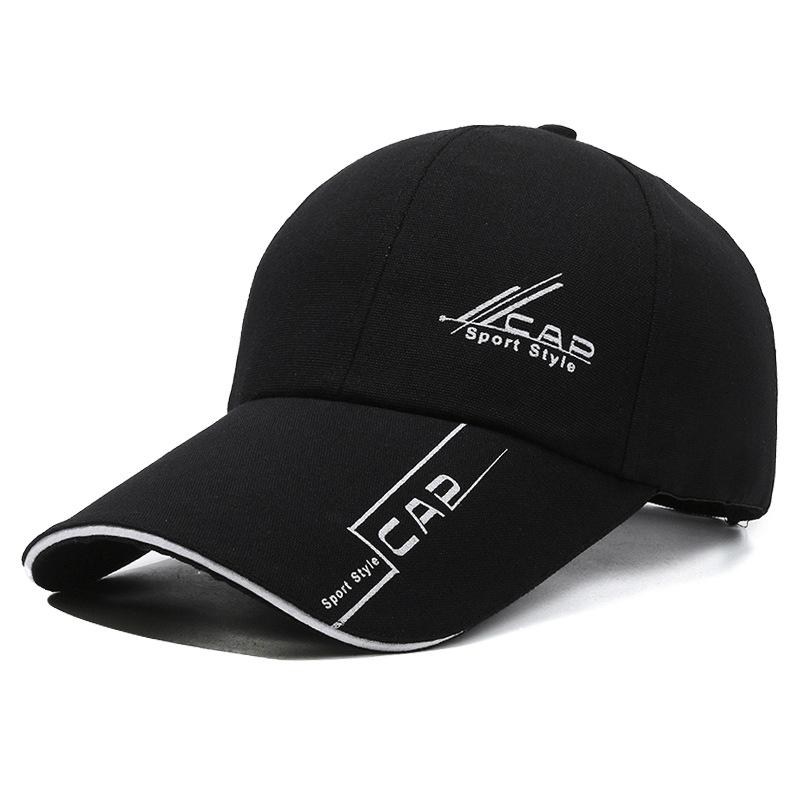 Large Size Long Bill Baseball Cap for Men Spring Summer Face Slimming Deep Hard Top Sun Hat UV Protection Outdoor