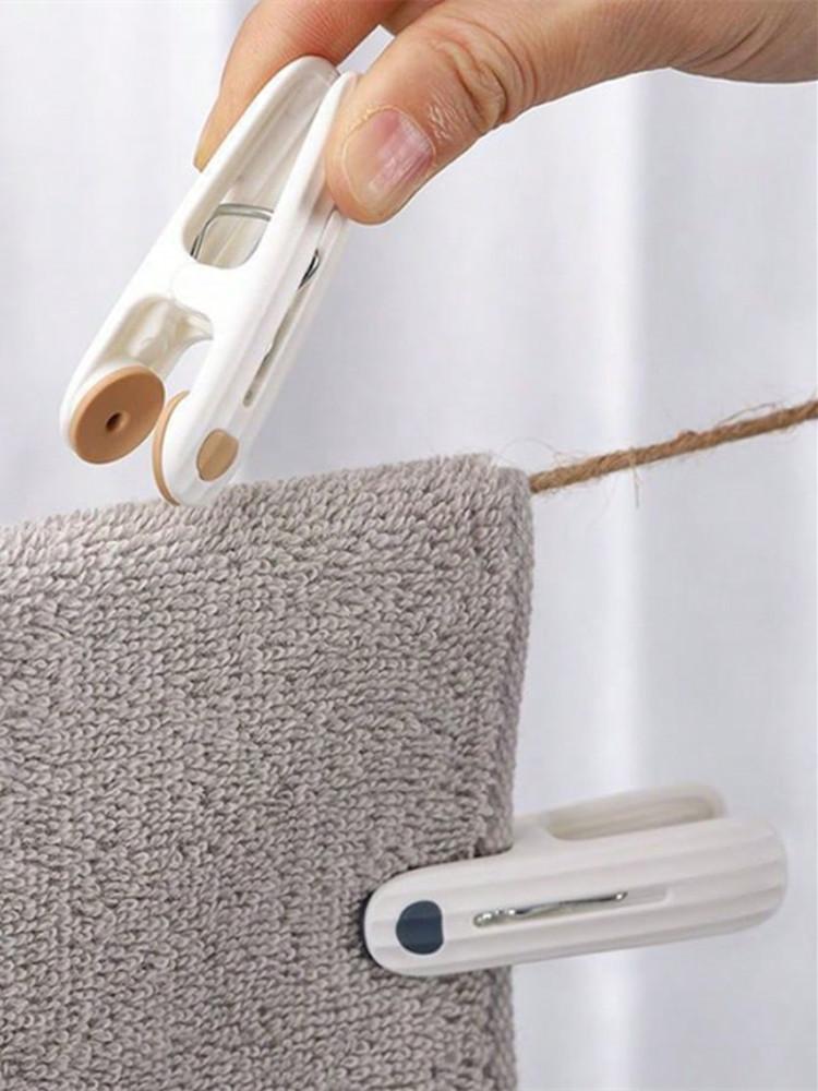 12pcs Mixed-color household seamless clips - clothes hangers - sock and towel clips - snack clips - office clips