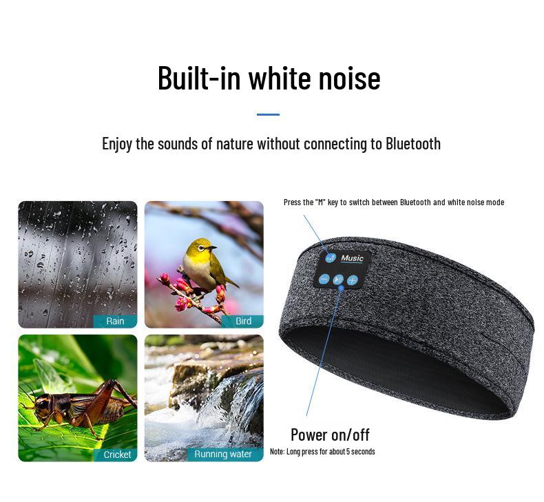 Cross-border Bluetooth Earphone Music Headband: Sweat-Absorbing, Detachable, Washable Sports Fitness Accessory.