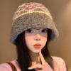 Women S Vintage Fair Isle Knit Fisherman Hat Warm Winter Wool Hat For Big Heads