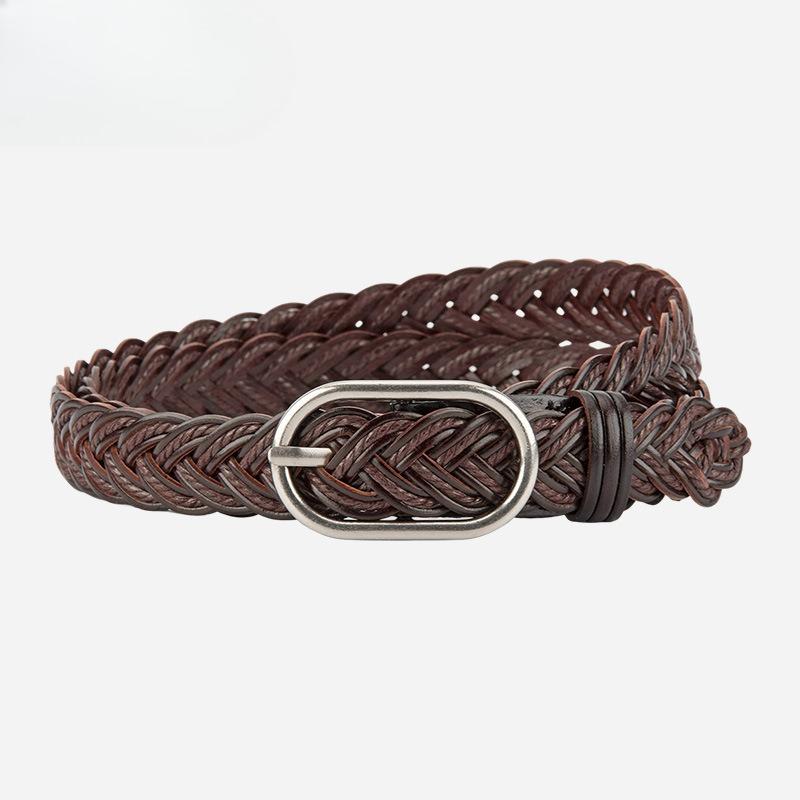 Retro Punch-free Braided Belt for Girls with Jeans Ins Student Decorative Belt for Men and Women