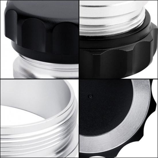 2pcs 1.5" Black Aluminium Alloy Weld On Filler Neck And Cap Oil Fuel Water Tank