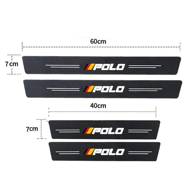 Car Door Sill Trim Anti kick Stickers Pedal Guards for Volkswagen VW Polo Trunk Threshold Protective Decals Strip Tape Decor