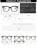Oversized Rectangular Eyeglasses Spectacle Frame Frame Ladies Classic Anti-blue Light Vintage Fashionable Decorative Eye Glasses for Girls