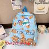 Capybara Letter Pattern Cartoon Kids Backpack With Breathable Material Nylon