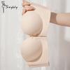 Front-closed Seamless Bra for Women Round Cup Non-Slip Push-up Bra Tube-top Manga Boobs Multi-way Wear