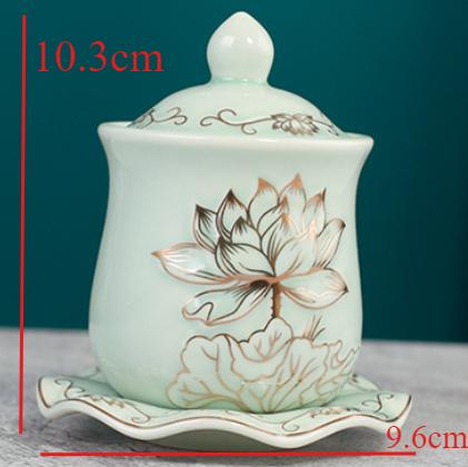 

1pc Ceramic Buddhist Tools Household Indoor Water Supply Cup Vase Ornaments Temple Decoration Sacrificial Supplies Feng Shui